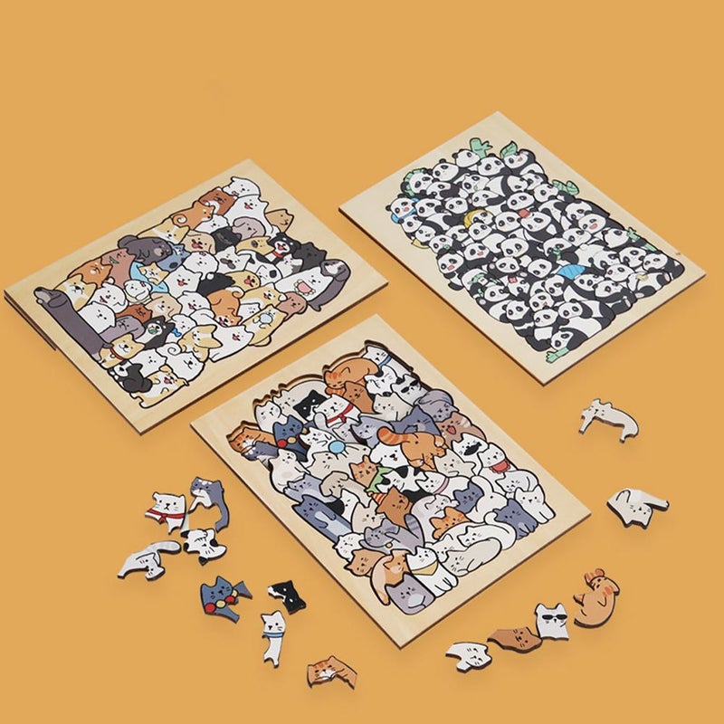 Animal Wooden Jigsaw Puzzles50 Pieces Pet Unique Shape Dogs Puzzle Educational Toys, Unique Gifts for Friends and Family, Bunny Lover Gifts for Home Decor (Dog) - Image 5